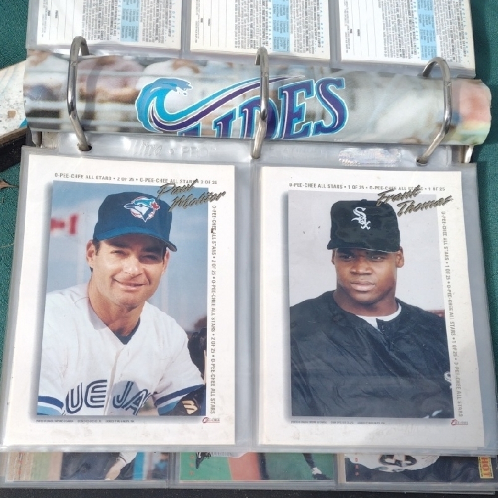 1994 o pee chee Baseball Card Binder withInsert Oversized Player Cards(1-25)